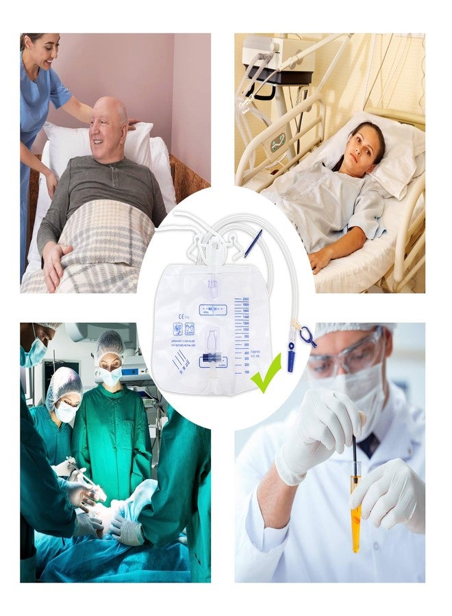 ELERA 5 Pack Urinary Drainage Bag with Anti-Reflux Chamber, 2000ml Professional Adult Urine Bags for Home and Hospital Use -Catheter Bags - Image 5
